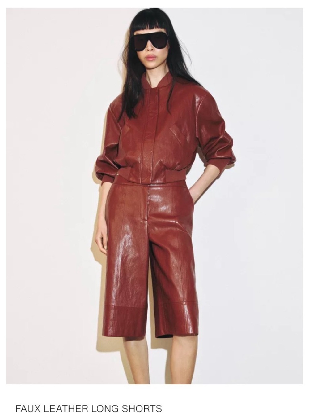 Zara Faux Leather Long Shorts